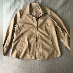 Chico’s faux leather shirt jacket. EUC